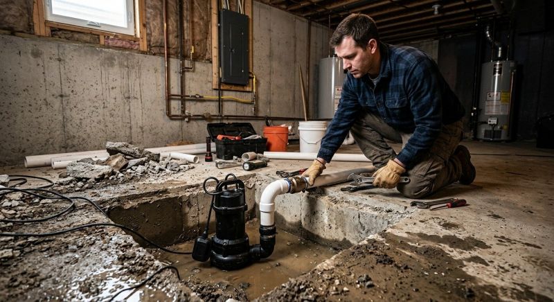 Sump Pump Relocation in Des Moines, IA